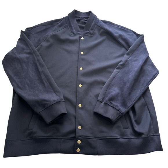 Sean John Other - Sean John Men's 4XL Track Jacket Navy Blue Gold Button Up Long Sleeve